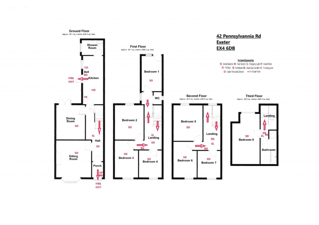 Floorplans For Pennsylvania Road, Exeter