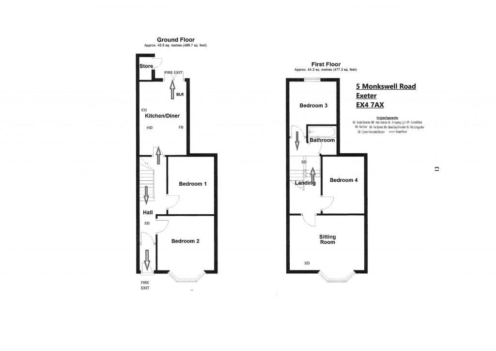 Floorplans For Monkswell Road, Exeter