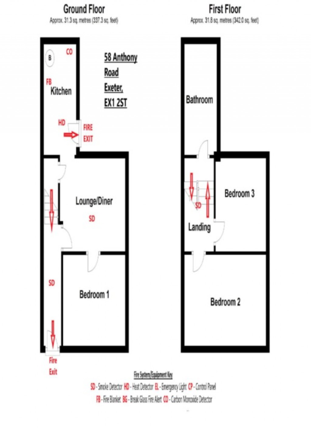 Floorplans For Anthony Road, Heavitree, Exeter