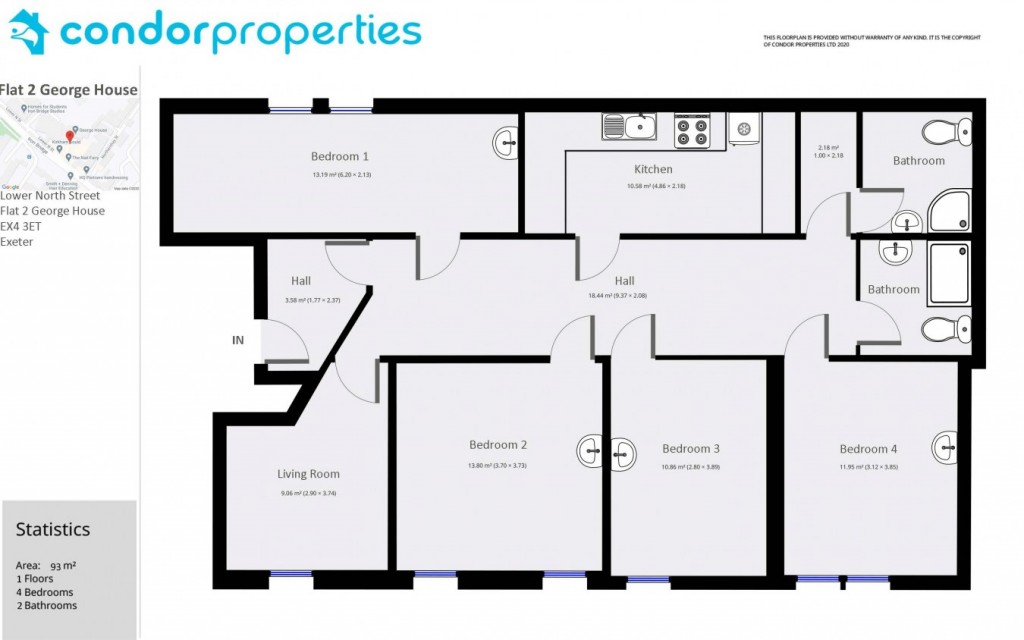 Floorplans For George House, Exeter