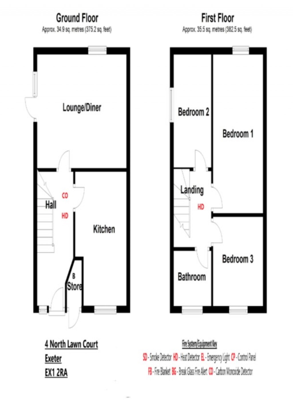 Floorplans For North Lawn Court, Exeter