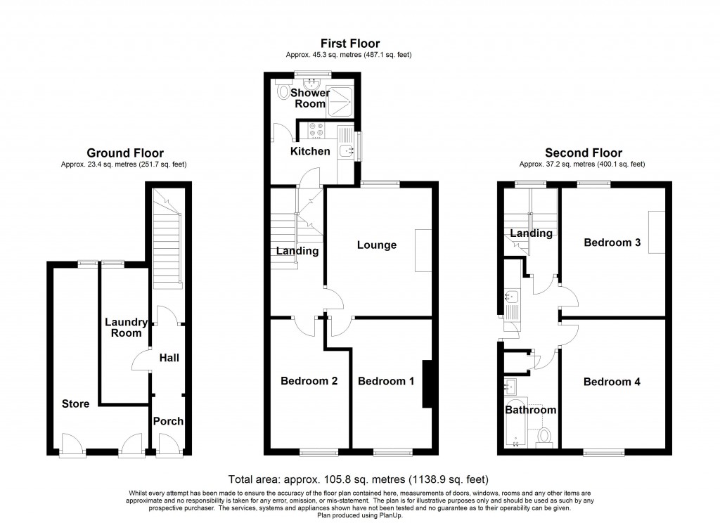 Floorplans For Springfield Road, Exeter
