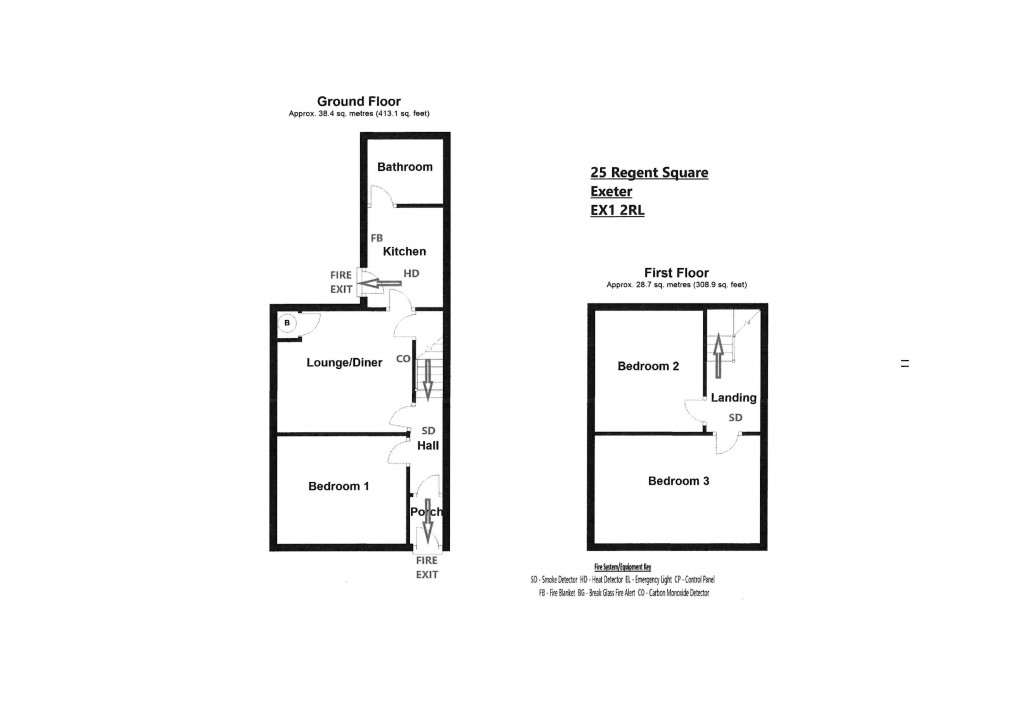 Floorplans For Regent Square, Heavitree, Exeter