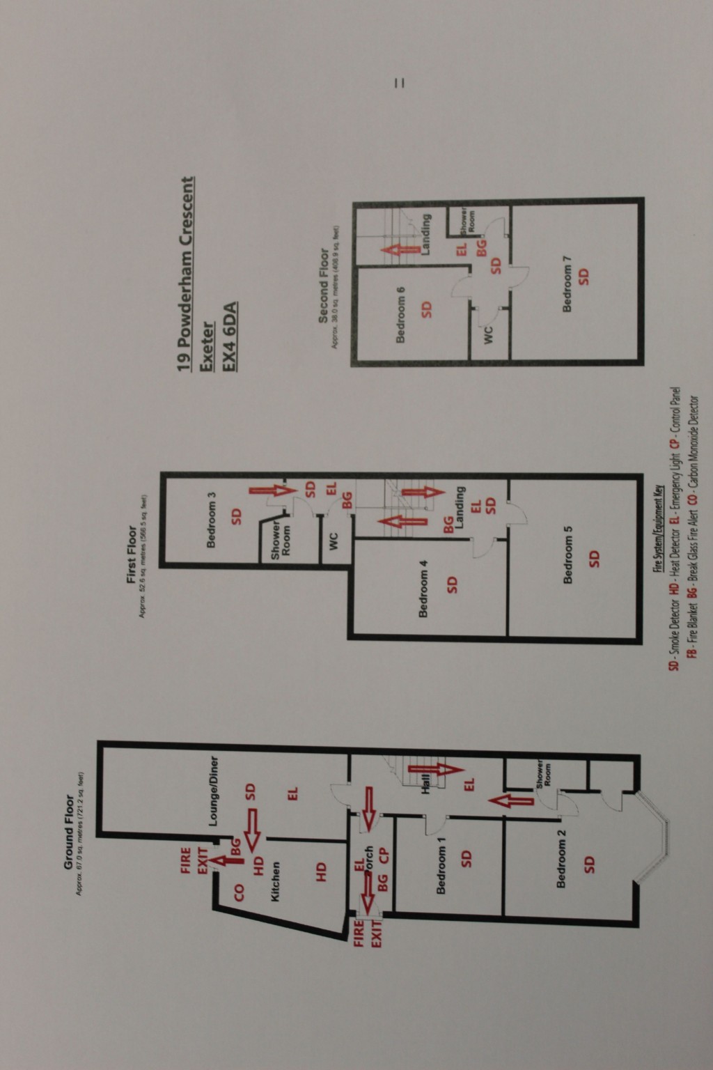 Floorplans For Powderham Crescent, Exeter