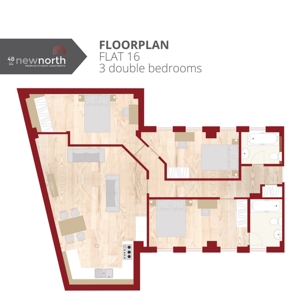 Floorplans For The Courtyard, 48 New North Road, Exeter