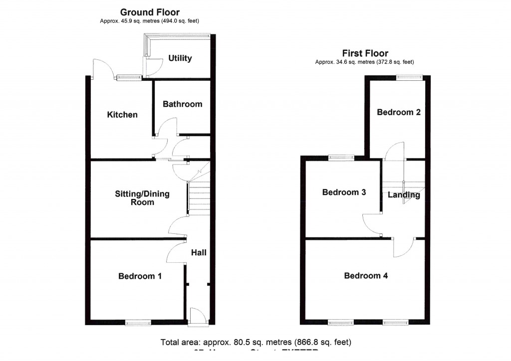 Floorplans For Hoopern Street, Exeter