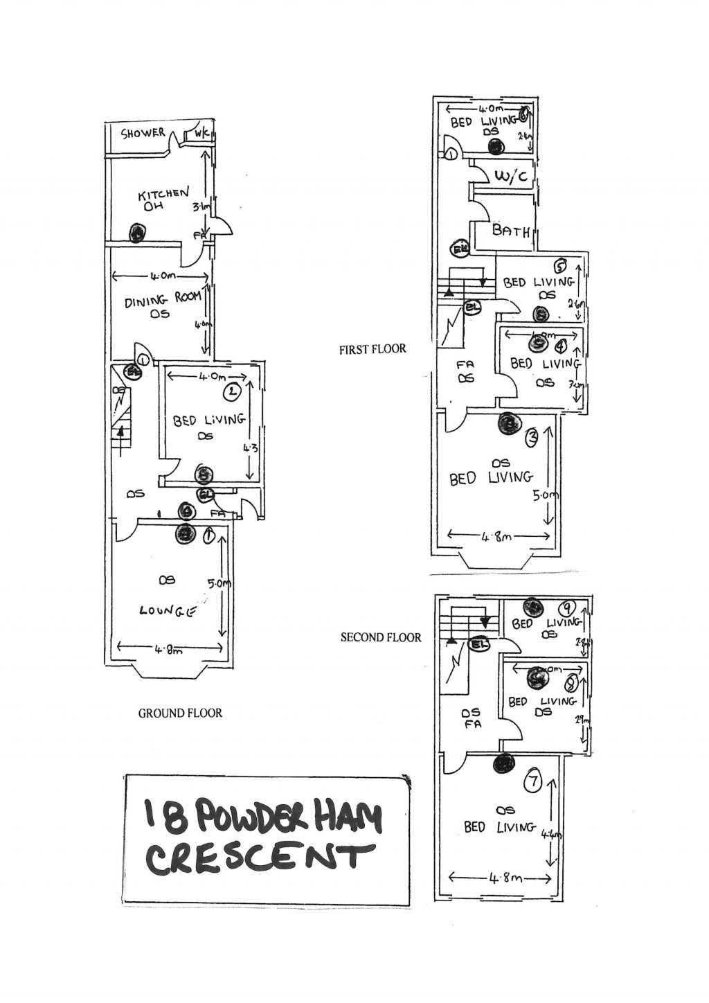 Floorplans For Powderham Crescent, Exeter