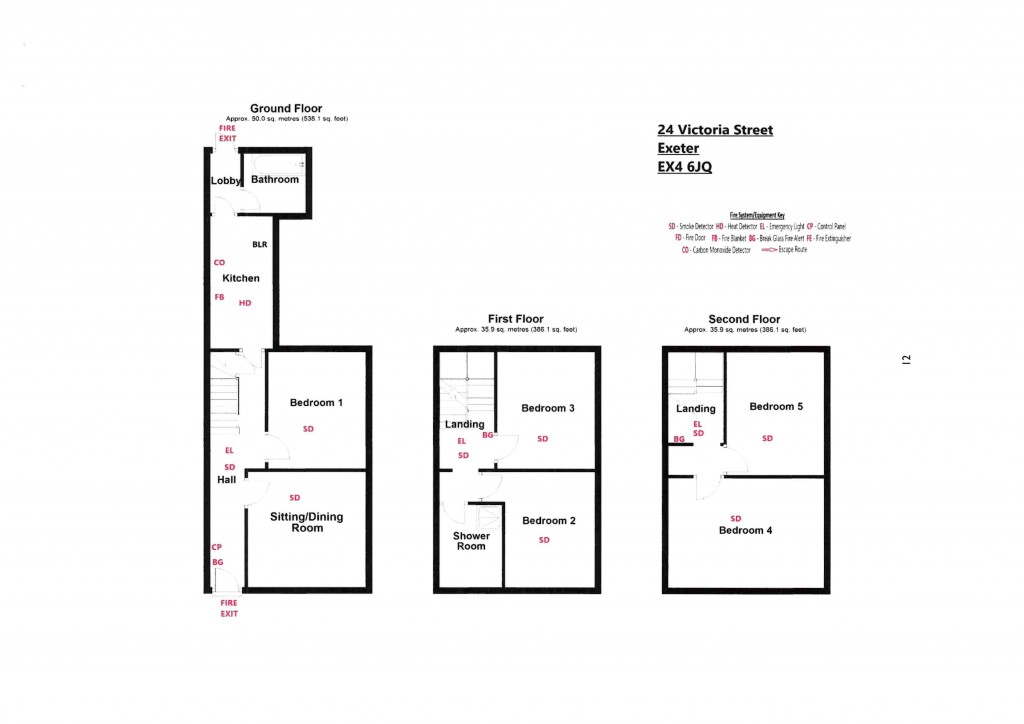 Floorplans For Victoria Street, Exeter